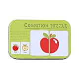 Tnfeeon Baby Learning Flash Cards, 16 Coppie di Puzzle Coordinati Carte Cognitive Giocattolo di Intelligenza per I più Piccoli(Frutta)