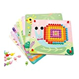 Tooky Toy Piccolo gioco a mosaico – Giocattolo colorato per bambini in legno – diversi motivi animali per bambini TL002 ...