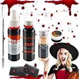 TOPJOWGA Halloween Special Effects Makeup Set, Sangue Finto, Crema di Sangue Finta, Lattice Liquido, Falso Sangue Spray con 2 Spugna ...