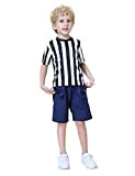 TopTie Camicia da Arbitro per Bambini Costume per Bambini Uniforme da Calcio per Calcio Pallacanestro-XL