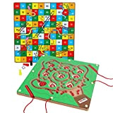 TOWO labirinto magnetico gioco da tavolo in legno Serpenti e scale in legno per bambini Giocattoli 3 anni bambini Montessori ...