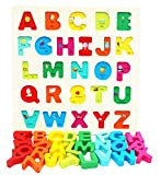 TOWO Puzzle con Lettere dell’Alfabeto in Legno per Bebè - Puzzle con Pezzi Grandi - Puzzle Alfabeto per Apprendimento nella ...
