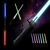 Towwoo Spada Laser Bambini, 2 Pezzi 2 in 1 Spada Laser Star War Giocattolo, LED RGB 7 Colori Lightsaber con ...