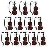 TOYANDONA 12 Pezzi Mini Violino Modello in Miniatura Violino di Plastica Giocattolo Casa delle Bambole Strumenti Musicali Collezione Regalo di ...