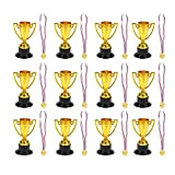 TOYANDONA 24Pcs Bambini di Aggiudicazione Trofei Mini Premio Trofei Giocattolo Medaglie di Plastica Gold Trophy Bambini Trofeo E Medaglie Oro ...
