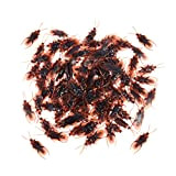 TOYANDONA 60pcs falsi scarafaggi di plastica scarafaggio insetti scherzo novità per halloween (marrone)