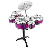 TOYANDONA Bambini Jazz Drum Set Drum Toy Set Rock Jazz Drum Kit con Cambalo Drumsticks Kit Giocattolo Regalo per Bambini ...