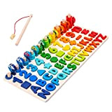 TOYANDONA Forme Matematiche Montessori Puzzle Giocattoli Puzzle Matematici in Legno Puzzle Educativi con Numeri Alfabeto Giocattolo per Bambini