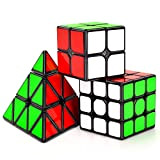 TOYESS 3 Pezzi Cubo Magico Set, Speed Cube 2x2 + 3x3 Magic Cube + Cubo Piramide Pyraminx, Regali di Natale ...