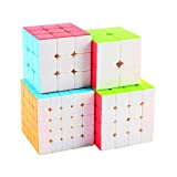 TOYESS 4 Pezzi Cubo Magico Set di Puzzle 3D, Speed Cube 2x2 + 3x3 Magic Cube + Cubo 4x4 + ...