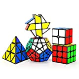 TOYESS 5 Pezzi Cubo Magico Set, Speed Cube 2x2 + 3x3 Magic Cube + Cubo Piramide Pyraminx + Windmill Cube ...