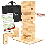Toyfel Riski XXL Torre traballante 70 cm - Grande torre impilabile 54 pezzi in legno FSC® con base e tabellone ...