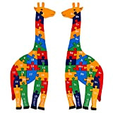 Toys of Wood Oxford TOWO Puzzle in Legno a Forma di Giraffa con Numeri e Lettere dell’Alfabeto - Dimensioni Grandi ...