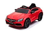 TOYSCAR electronic way to drive Auto Elettrica per Bambini 12V Mercedes C63 AMG Rossa Porte Apribili con Telecomando