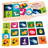 Toyssa 30pz Giochi Memoria in Legno Giochi Educativi per Bambini 2 3 4 Anni Gioco di Carte Animali Gioco di ...