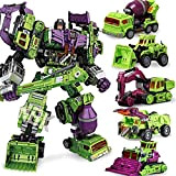 Transformers Giocattoli,Trạnsformers Toy Devastator 6IN1 Sets Bulldozer Bonecrusher KO Deformed Figure Toy, Regalo per Ragazzi e Ragazze-A