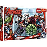 Trefl-Attacco, 100 Elementi, All'attacco, per Bambini dai 5 Anni Puzzle, Colore Marvel Avengers, 16272