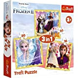 Trefl-da 20 a 50 Elementi, 3 Set, Il potere di Anna ed Elsa, per Bambini dai 3 Anni Puzzle, Colore ...