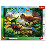 Trefl-Dinosauri 25 Pezzi, per Bambini dai 4 anni Puzzle, Colore, Rahmenpuzzle mit Unterlage