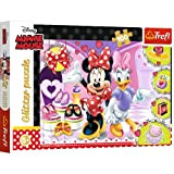 Trefl- Puzzle Glitter 100 Pezzi, Minnie e bigiotteria, per Bambini dai 5 Anni, Colore Disney