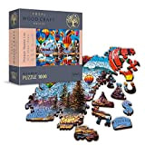Trefl - Puzzle in legno, Palloncini colorati - 1000 elementi, artigianato ligneo, forme irregolari, 100 figure di monumenti e simboli ...