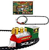 Trenino Elettrico per Bambini Treno elettrico di Natale,decorazione natalizia,treno con vagoni animati e binari Decorazioni Natalizie