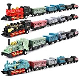 Treno a vapore retro tirante, treno a vapore retro tirato indietro in lega di plastica modello giocattolo per bambini per ...