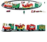 Treno elettrico di Natale,decorazione natalizia,Elettrico Classico Locomotiva a Vapore,treno con vagoni animati e binari,Mini Trenino Natalizio Regalo per Bambini natalizio