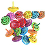 Trottola Legno, 25pcs Trottola Colorati Artigianali, Trottole Compleanno Bambini, Trottola Bambini, Regalo di Compleanno per bambini di 3-7 anni (Colore ...