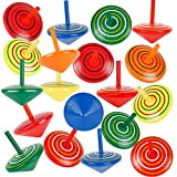 Trottole Legno Bambini, Sterneer 30 Pezzi Trottola in Legno, Mini Giroscopio, Colorati Artigianali Set Giocattoli Creativi per Bambini