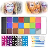 Truccabimbi Kit Body Painting 20 Colori Face Painting Trucco Viso Bambini Pittura Facciale Halloween Make Up Carnevale Bambino con 10 ...