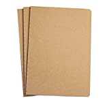 TSKDKIT 3 quaderni per schizzi, formato A4, in carta kraft marrone, copertina per avviamento, 80 g/m², per diario dei viaggiatori