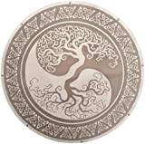 tSQUARE Scudo vichingo con simbolo scolpito antico albero della vita norreno - Yggdrasil multicolore