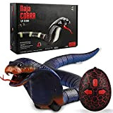 TuKIIE Serpente telecomando per bambini, giocattolo realistico serpente finto giocattolo a raggi infrarossi RC falso Naja Cobra animale realistico Halloween ...