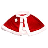 TUMUSKER Costume natalizio da Babbo Natale, mantello in velluto per bambini