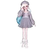 Tuoservo Elegante Ragazza Bambola Maglione Vestito Cappello Grigio Per 1/3 BJD Doll Dress Up Decor
