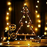 Tuzi Qiuge Albero di Natale di Figura Romantica LED String Vacanze Luce con Holder, Warm Fata Decorativi Notte della Lampada ...