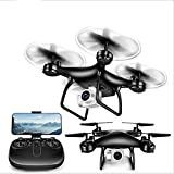 TXD Quadcopter Drone w/P 1080 Videocamera HD, Super Long Life 120 ° Ampio Angolo di tiro (Color : Black)