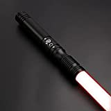 TXQ RGB 12 Colori LED Spada Laser da Combattimento Elsa Nera Duel Lightsaber 102 CM Lama 1 inch + Suoni ...