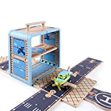 Udeas Giocattolo per aereo, giocattolo in legno con aeroporto, giocattolo per bambini con elicotteri distintivi e aerei in legno, facile ...
