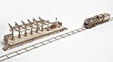 Ugears Bundle 3 in 1 Locomotiva + Piattaforma ferroviaria + Binario Meccanico 3D Puzzle Ecologico Regalo Brainteaser DIY Ragazzi Adulti ...