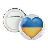 UKRAINE FLAG HEART PIN, I Stand With Ukraine Support Brooch Badge Button Pin