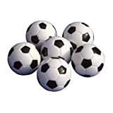 ULTNICE Palline da calcio balilla per palloncini, 6 pezzi, 32 mm, colore: nero/bianco
