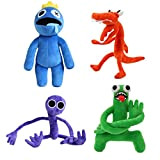 UNAL 4 PCS Rainbow Friends,Rainbow Friends Blue,12" Pink Plushies Toy from Rainbow Friends for Fans Gift,Blue Rainbow Friends Horror Game ...