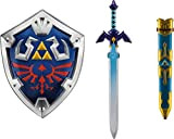 Uni que Legend of Zelda Link - Costume per travestimento, 48 cm, con scudo e spilla, 66 cm