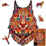 UNIDRAGON Puzzle originale in legno – Gentle Lynx, 105 pezzi, piccolo 10.7 "х10", scatola puzzle unica a forma di animale, ...