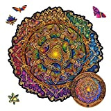 UNIDRAGON Wooden Jigsaw Puzzle, Best Gift for Adults and Kids, Unique Shape Jigsaw Pieces Mandala Inexhaustible Abundance, 9.8 x 9.8 ...