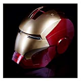 UNIEAN Youth Avengers Iron Man MK7 Caschi Maschera Bambini Supereroe Elettrico 1/1 Cosplay Copricapo con Luce Occhi a Led Carnevale ...