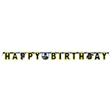 Unique- Banner Buon 1 Pezzo Striscione con Lettere di Compleanno-1,75 m-Festa di Batman, Multicolore, 77519
