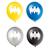 Unique Palloncini in Lattice da 30,5 cm, Assortiti, Batman, 8 Pezzi Compleanno in Lattice-30 cm-Festa Confezione, Multicolour